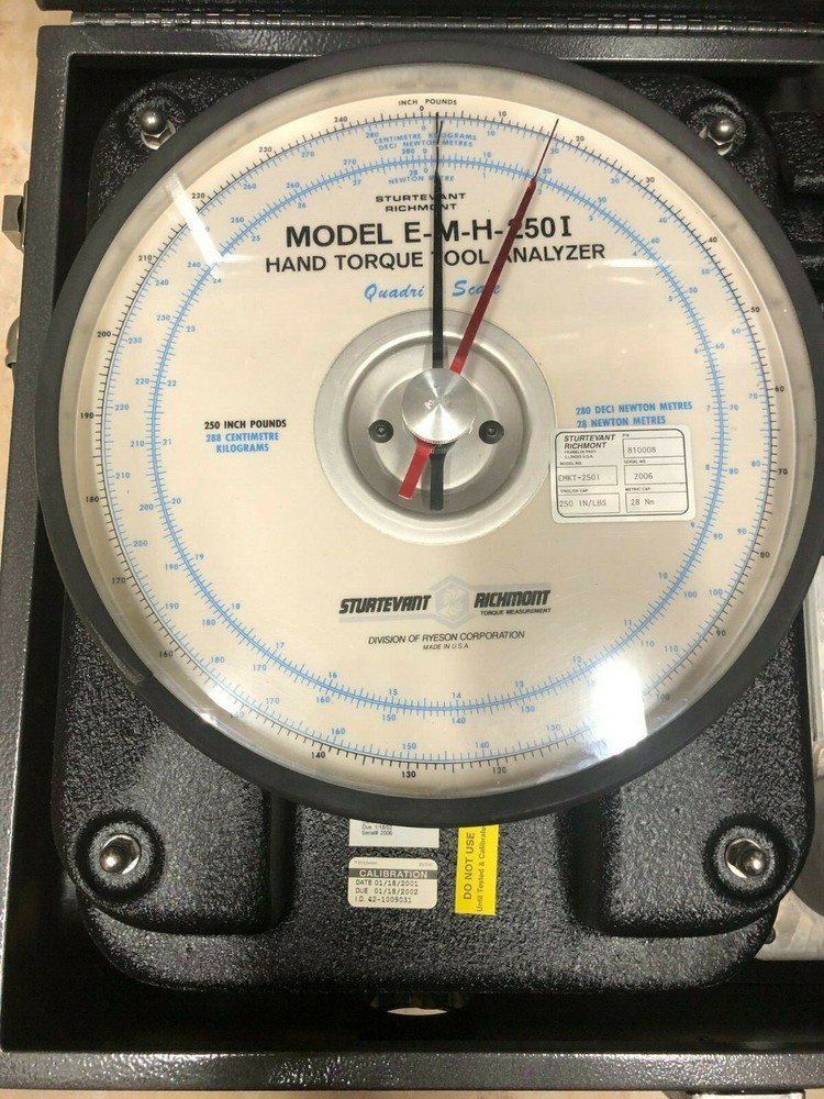 Sturtevant Richmont Torq-Tester System 3 - Torque Analyzer System EMH-250I