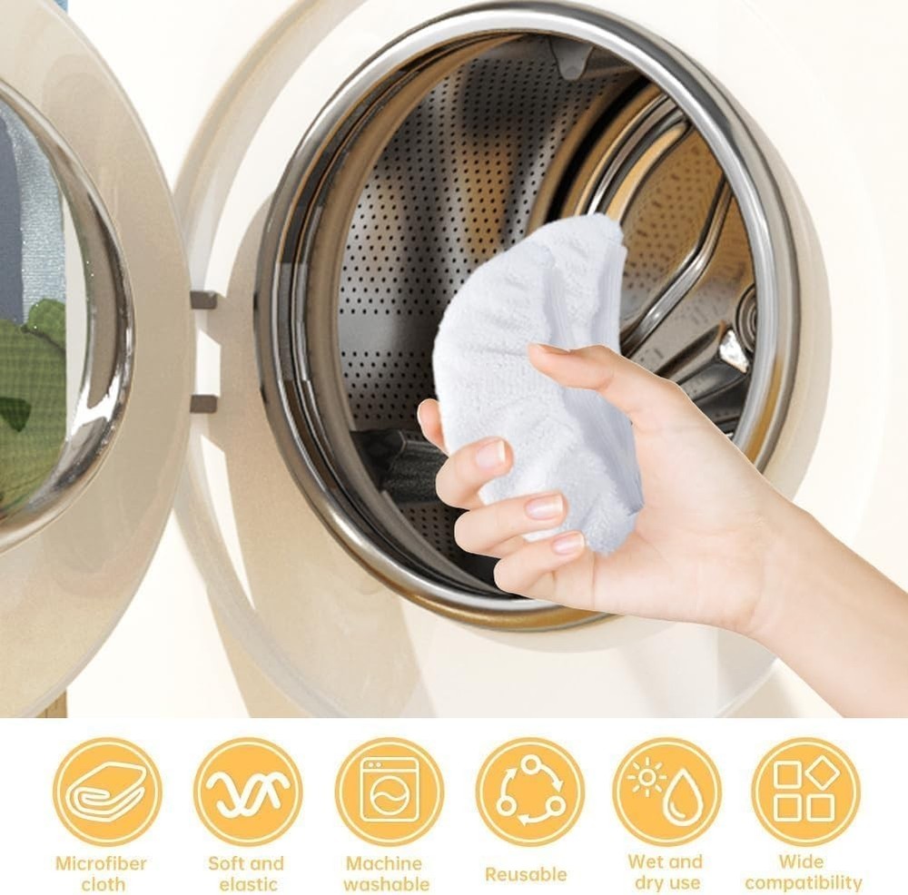 Compact Steam Cleaner Attachments - 4 PCS Microfiber Pad Set for Easy Cleaning