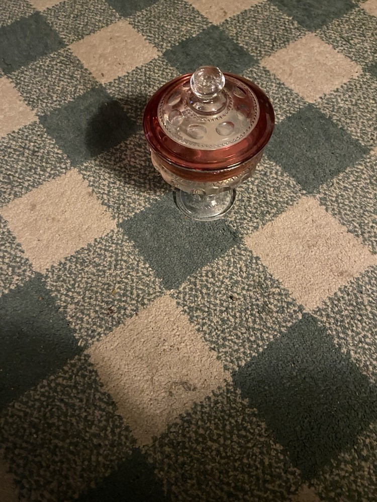 Vintage Red And White Candy Dish