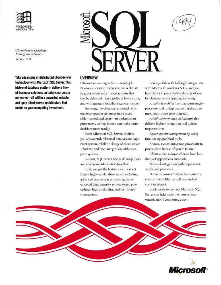 Vintage Software - Microsoft SQL Server v6.5 & v4.21 (full), v2000 EE (eval kit)