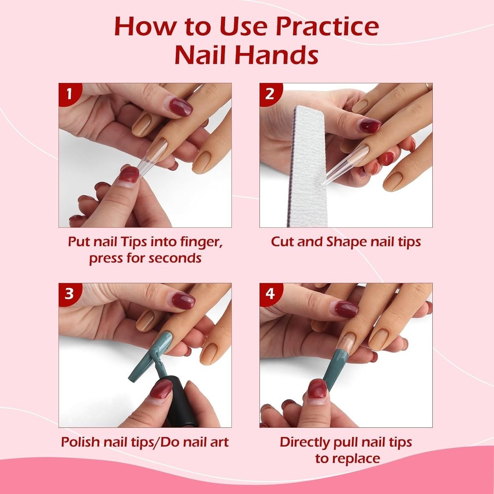 Flexible Fake Training Hand for Nails