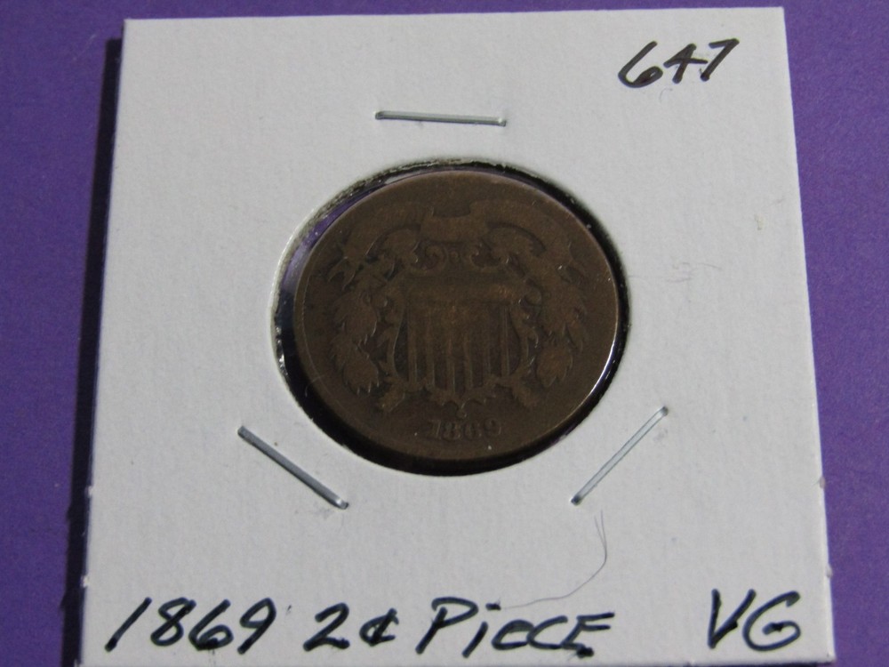 1869 Two Cent Piece #647 - VG