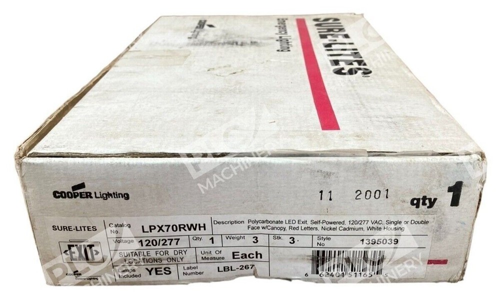 Cooper Lighting LPX70RWH Sure-Lights LED Exit Sign