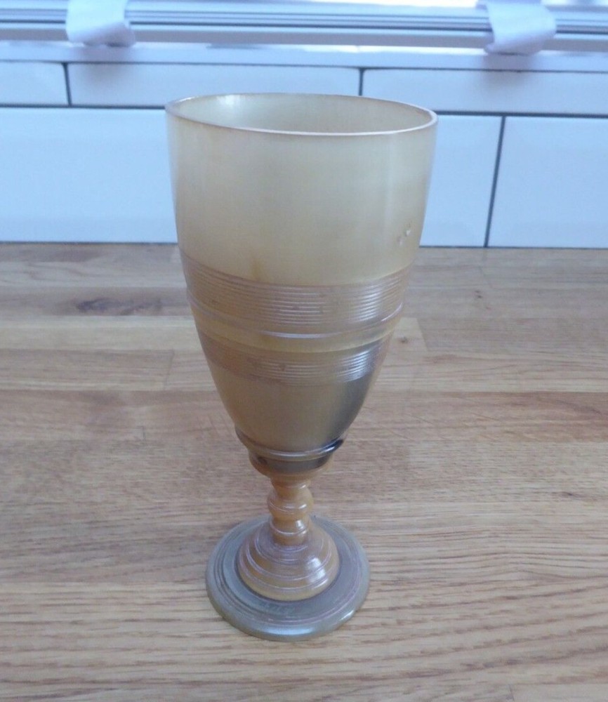 Antique 19th Century Turned Horn Goblet