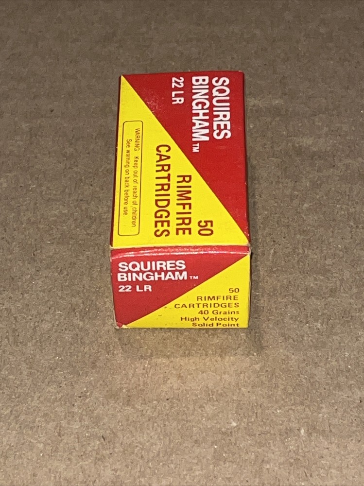 Squire Bingham Empty Ammo Box 22 LR Box Solid Point Minty Brick Fresh