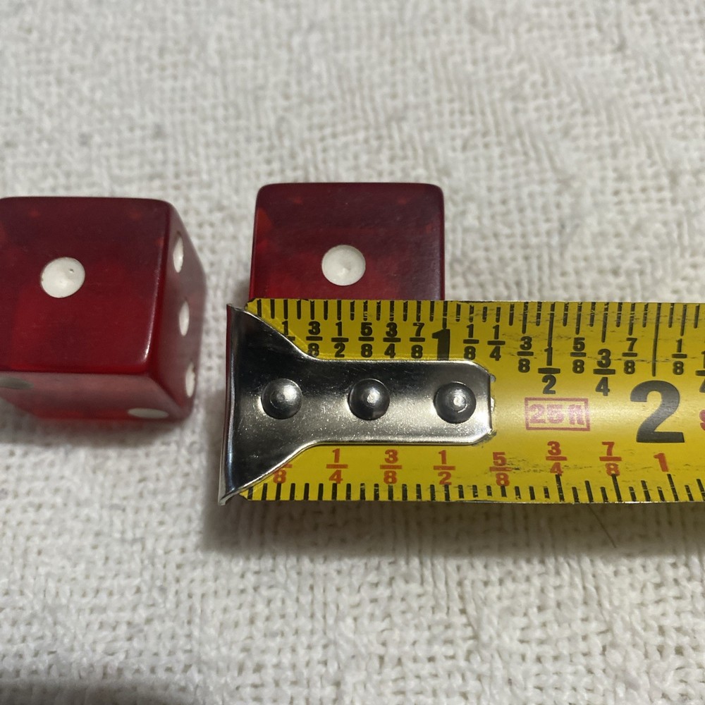Vintage Bakelite Dice 1” red translucent