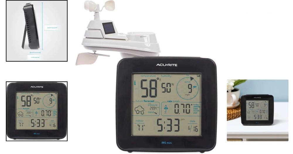 Sleek Iris Weather Station: Real-Time Forecasts & Multi-Feature Wireless Display