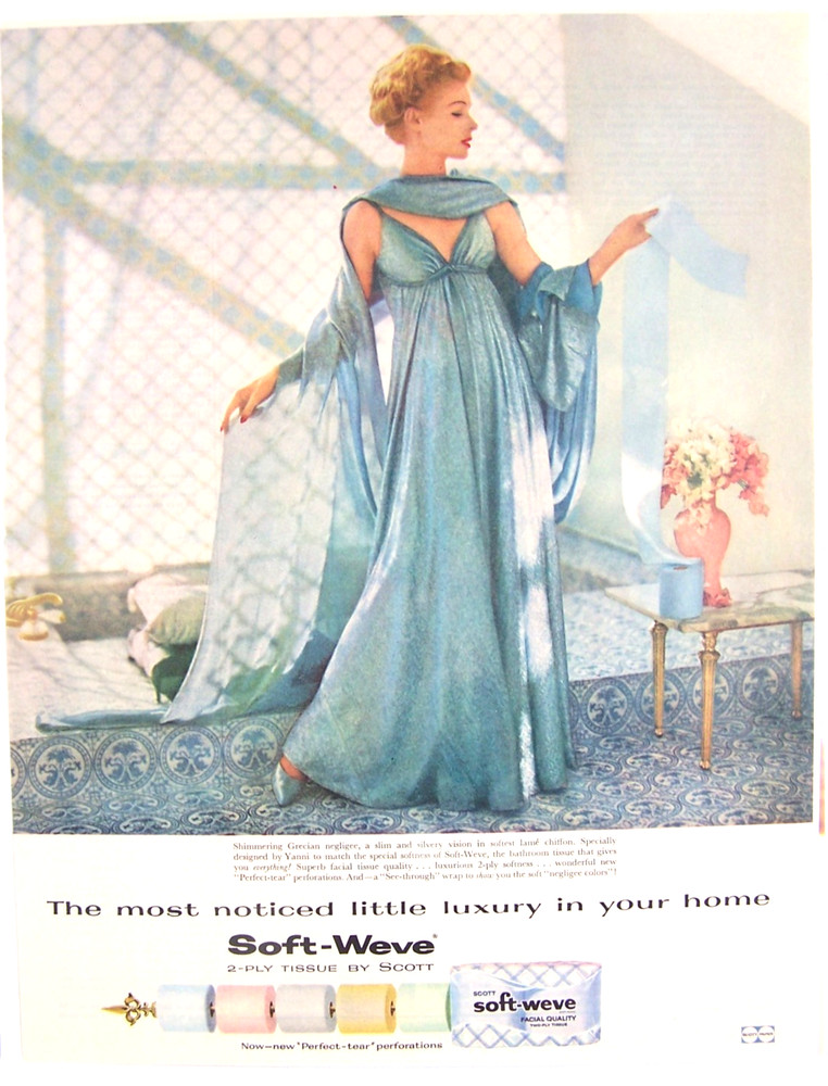 Soft-Weve bath tissue blue print ad