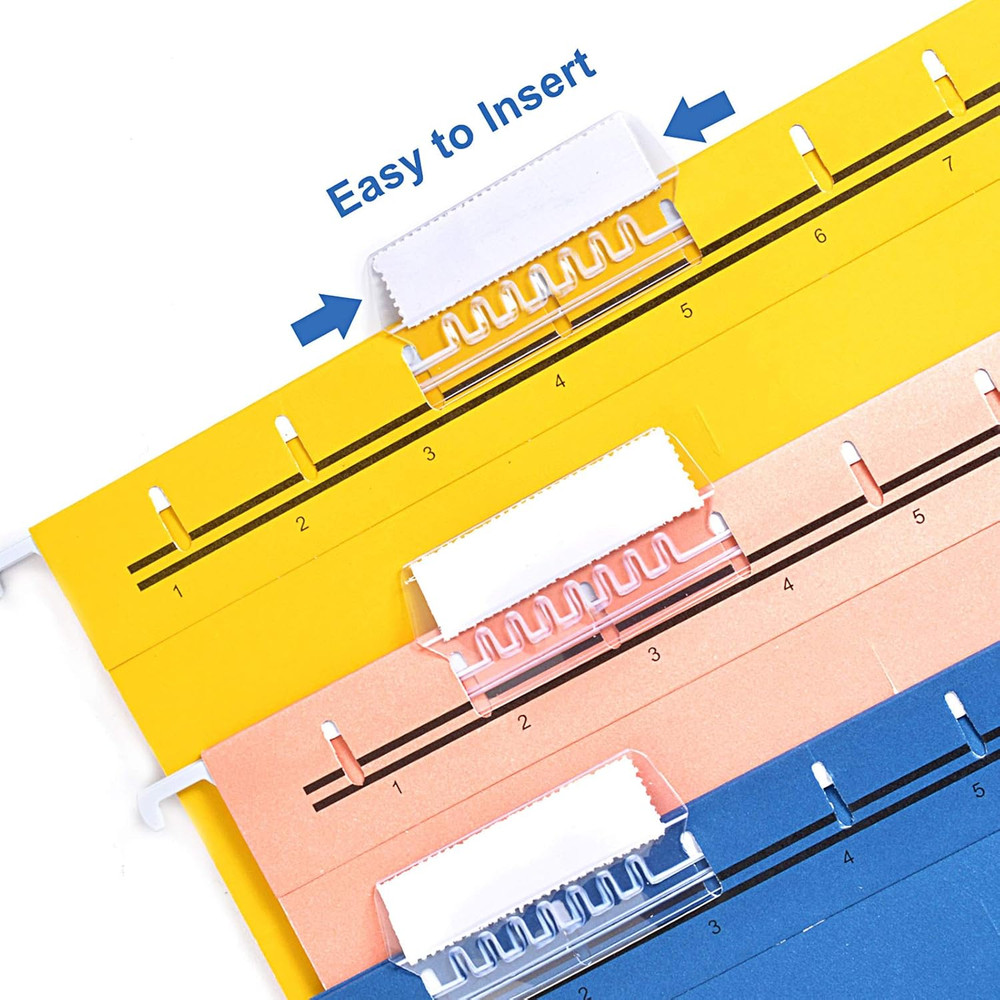 File Folder Tabs, 100+200 Sets Hanging File Folder Tabs with Inserts for Hanging