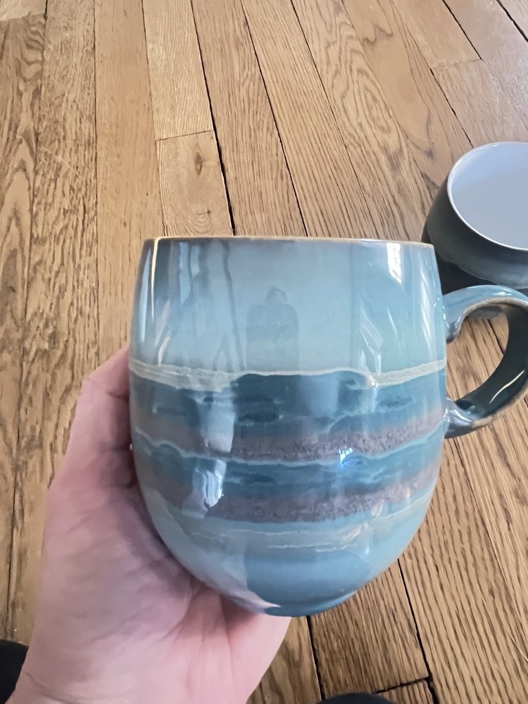 Two Denby-Langley Azure Coast Mugs
