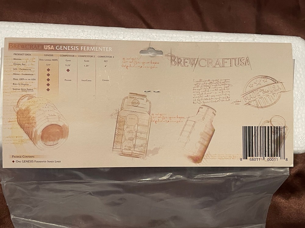 Brewcraft Genesis Fermenter Inner Liner Dual Layer HDPE Wine Beer