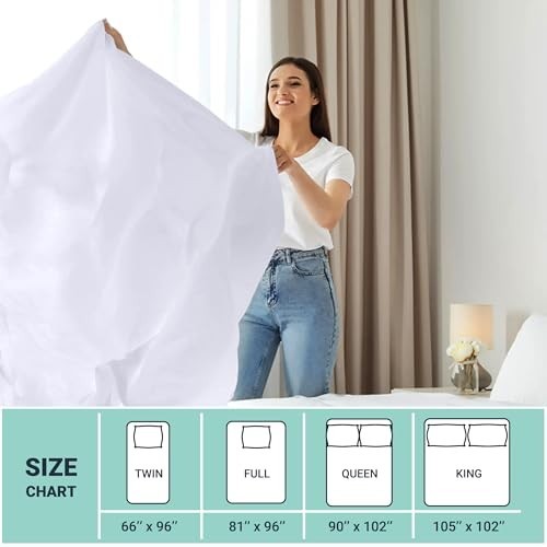 King Size Flat Bed Sheets 6 Pack - Soft Microfiber, Color-Coded Hem, Hotel Essen