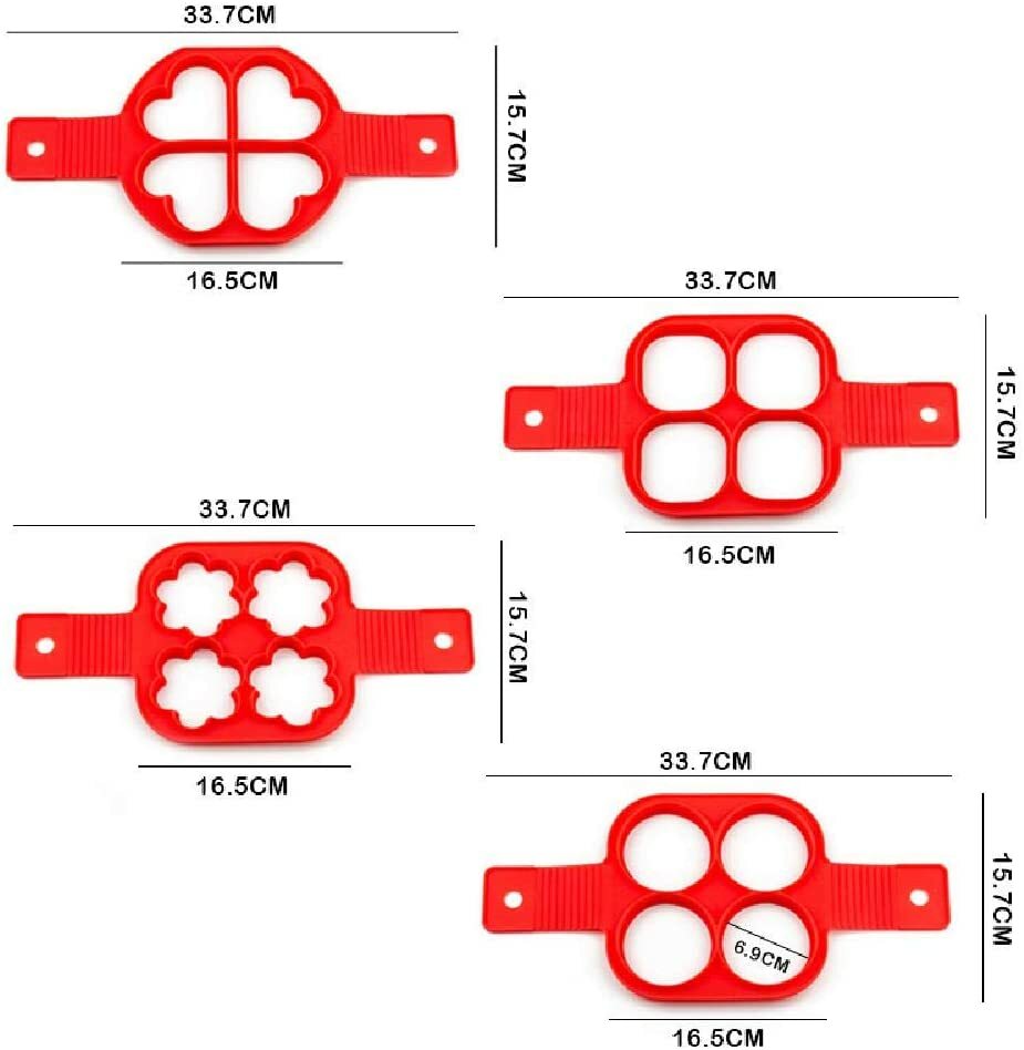 4 Holes Silicone different Mold Pancake Maker Nonstick Egg Ring Maker