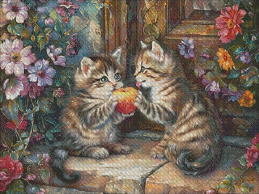 Steps Picnic - Chart Counted Cross Stitch Patterns Needlework DIY DMC Color