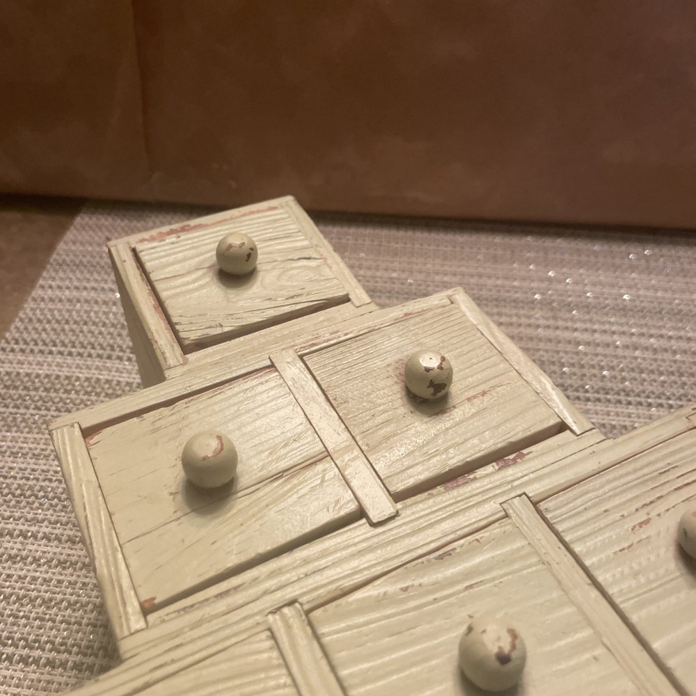 Distressed Wood Storage Stacked Cube Box