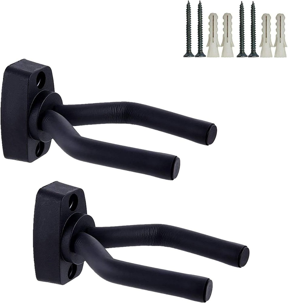 Guitar Wall Mount Hanger Set with Secure 60 lb Capacity, 2 Pack