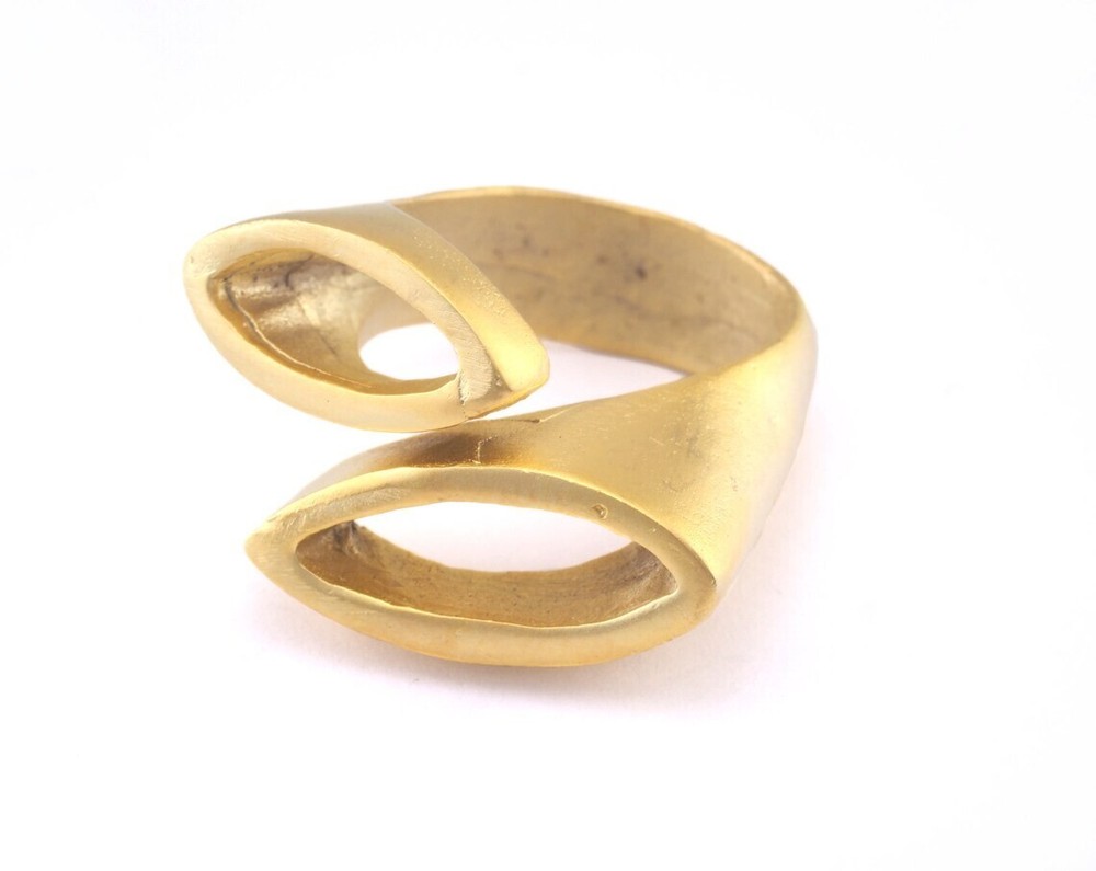 Adjustable Ring Matte Gold Plated brass (18mm 8US inner size) 2988