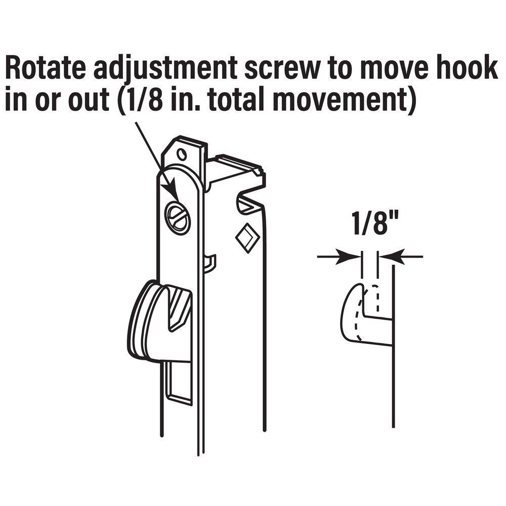 -Line 2014 Mortise Lock - Adjustable, Spring-Loaded Hook Latch Projection for...