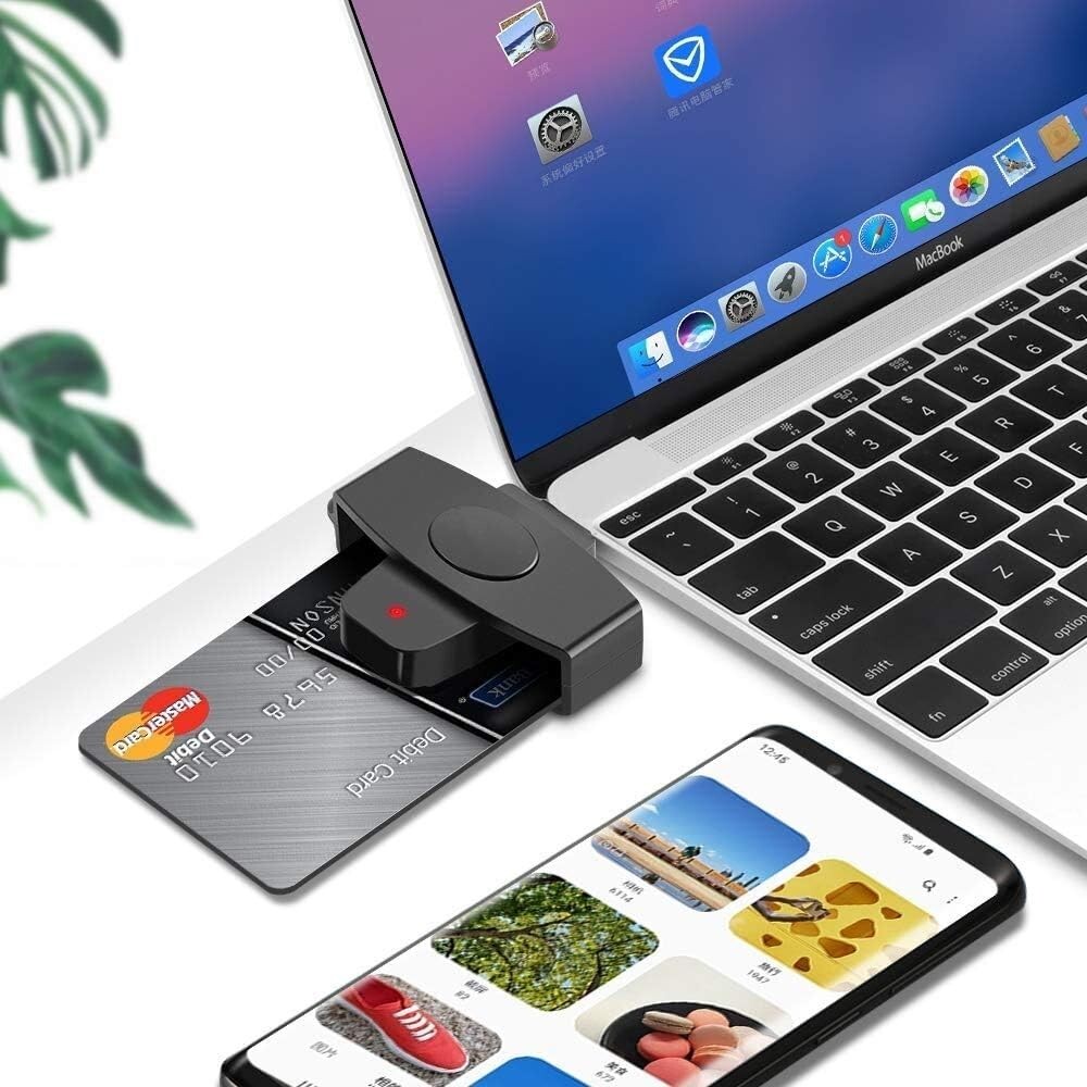 TYPE C DOD Military USB-C Common Access CAC Smart Card, Credit Card Reader