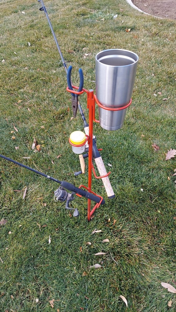 Fishing Pole Holder With Accessories