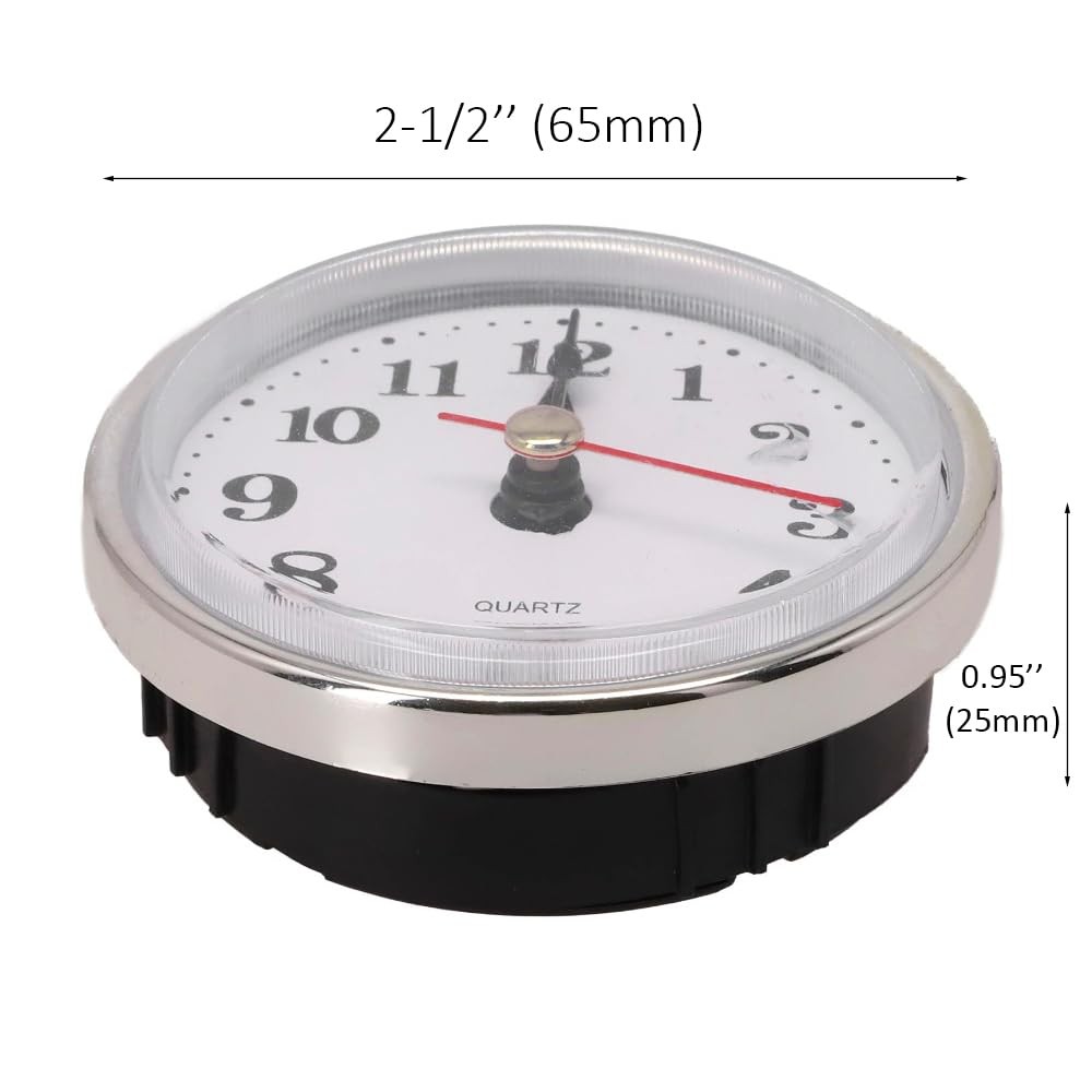 2-1/2â€™â€™ (65mm) Classic Clock Craft Quartz Movement Inserts Replacement Si...