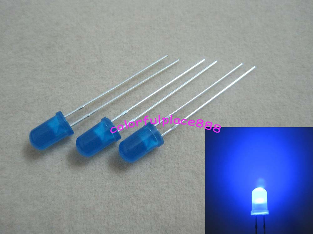 1000* 5mm Bright Blue Diffused Round LED Blue Lens Design Includes FAST Shipping