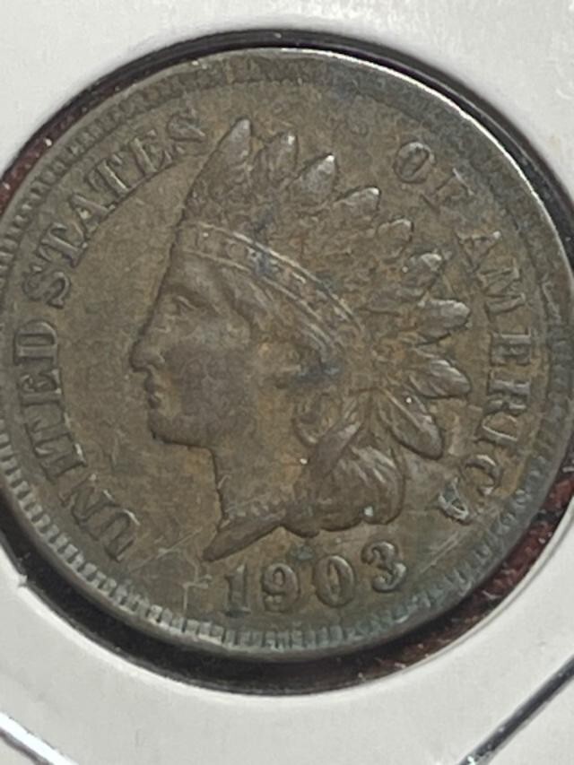 1903 Indian Head Cent Penny AU SOLID DETAILS!