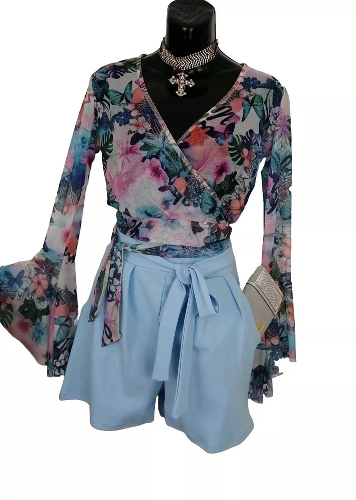 Stylewise Blue, pink Mix, Shorts Set