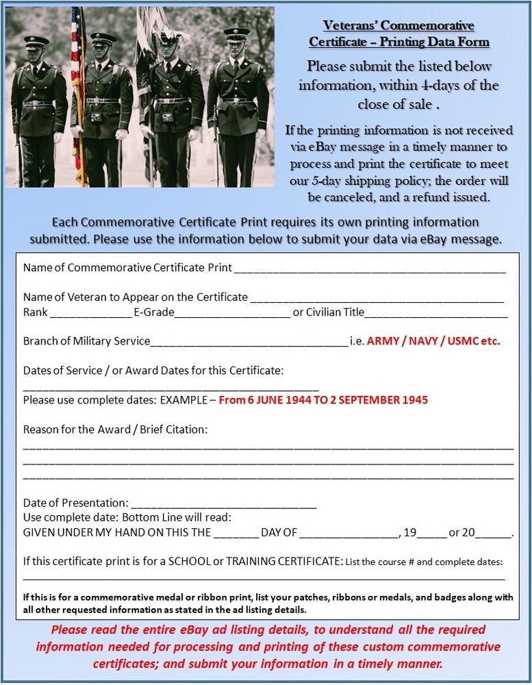 NAVY MERITORIOUS PUBLIC SERVICE COMMEMORATIVE AWARD CERTIFICATE Type-1