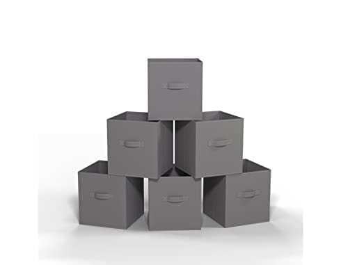 6 Pack Fabric Storage Cubes Foldable Closet Organizer Shelf Bins