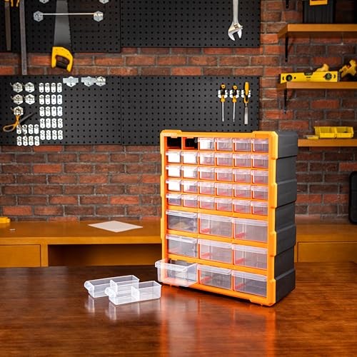 Amazon Basics Wall Mount Hardware and Craft Storage Cabinet Drawer Organizer 39