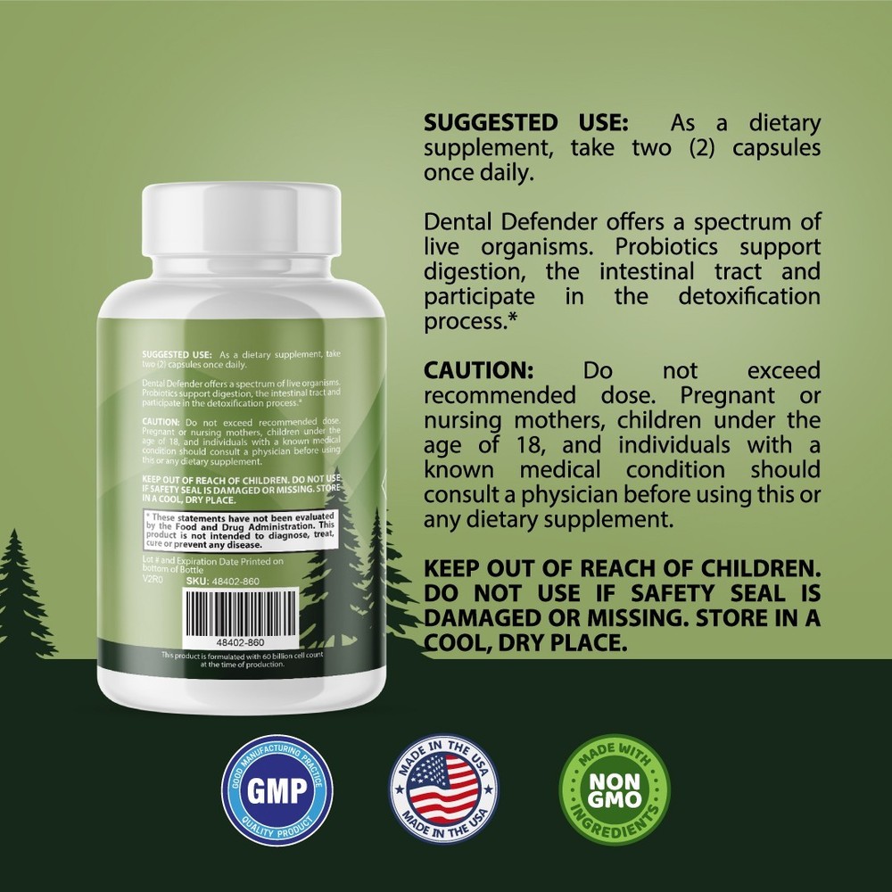 Oradentum- Oral & Digestive Support- 4 Bottles- 240 Capsules