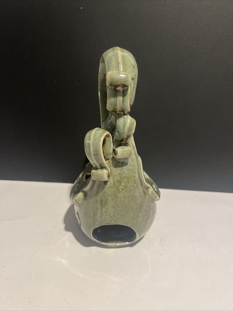 Rooster Chicken Incense burner Tea Light green and red