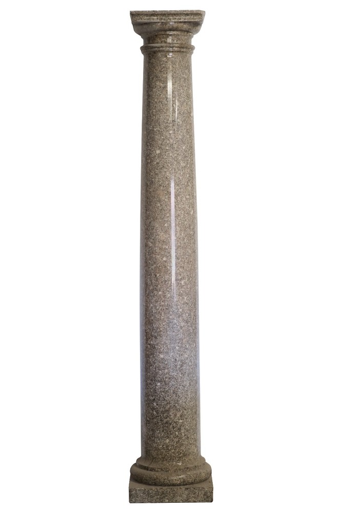 8 ft Antique Mixed Gray Granite Column