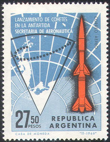 Argentina 1966 Antarctic/Map/"Centaur" Rocket/Space/Science 1v (n24398)