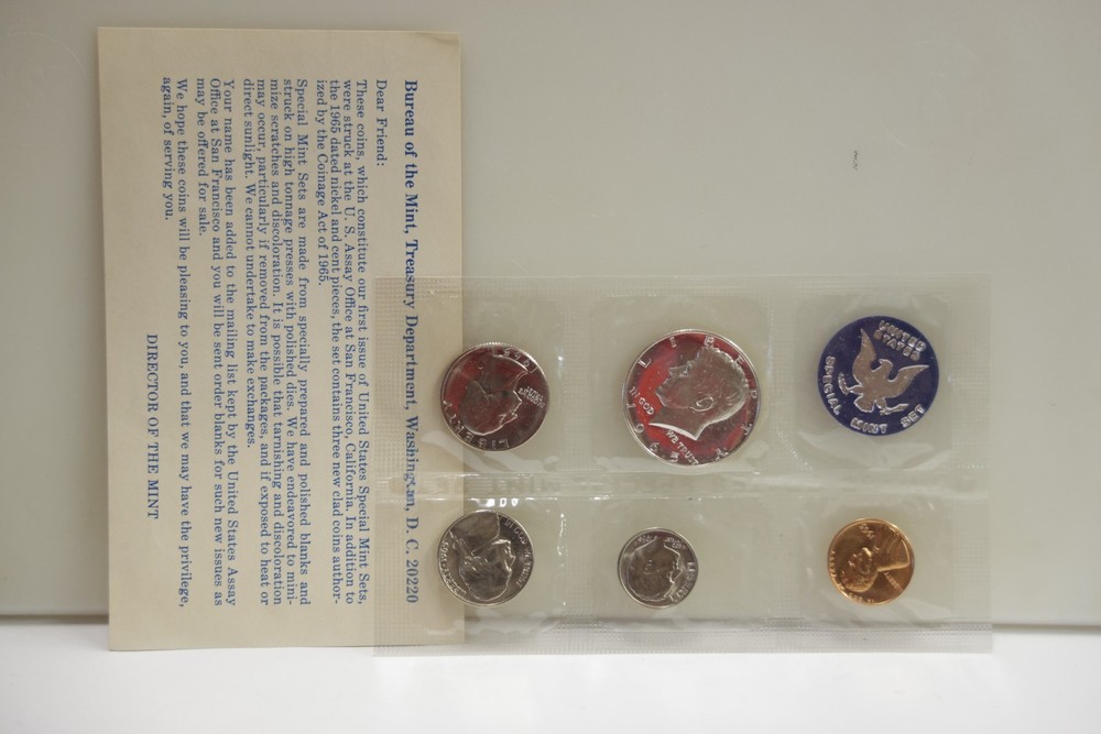 1965 US Special Mint Set Envelope/Papers Semi PL