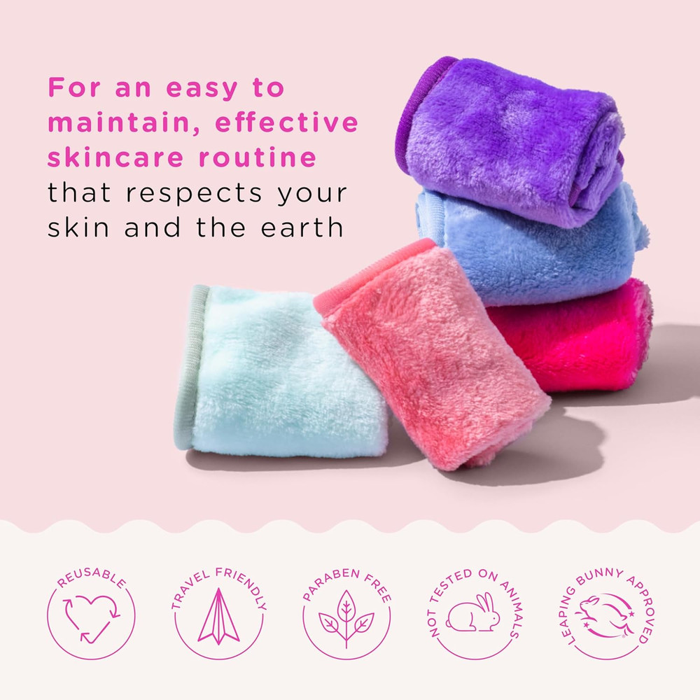 Makeup Remover Cloths - Reusable Microfiber Face Towels to Cleanse & Remove Make