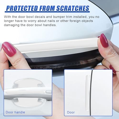 16PCS Car Door Handle Cup Scratch Protector Set - Universal Waterproof Clear