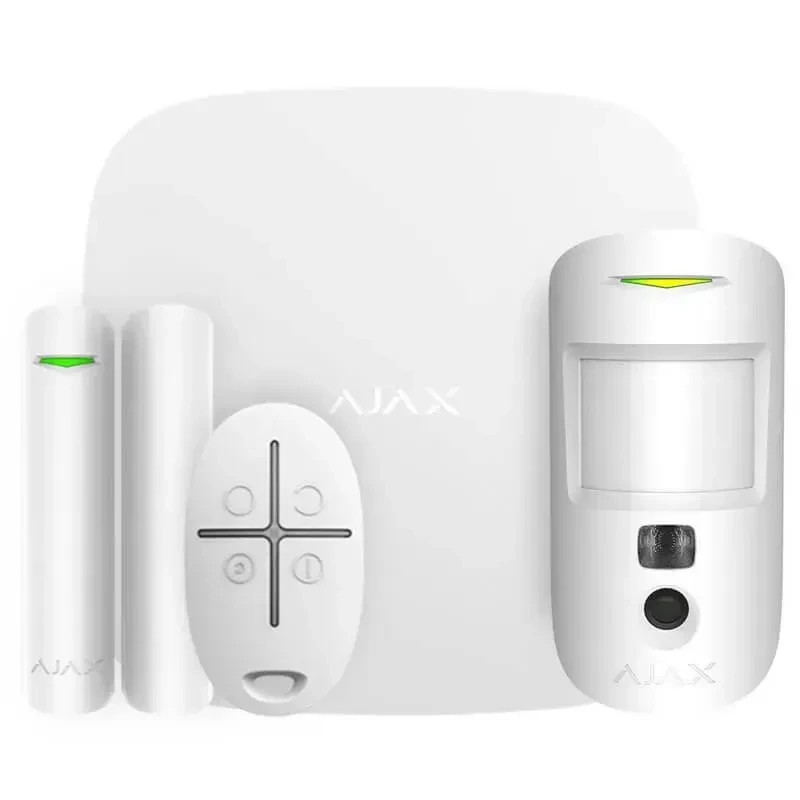 Wireless security alarm kit Ajax StarterKit Cam white