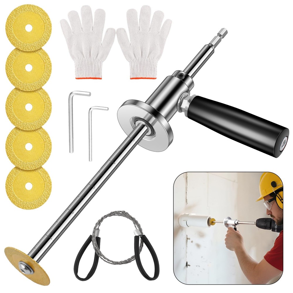 Inside Pipe Cutter for Pvc Pipe, Tool Set with Scale Adjustable Silver