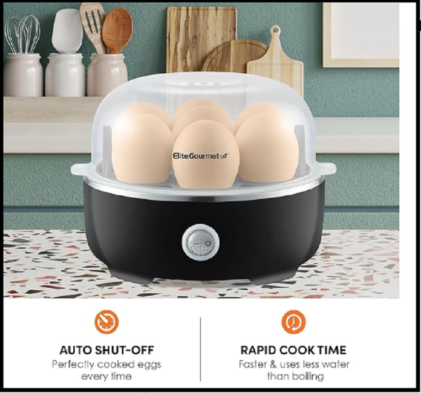 EGC115B Easy Egg Cooker Electric 7-Egg Capacity, Soft, Medium, Hard-Boiled Egg C