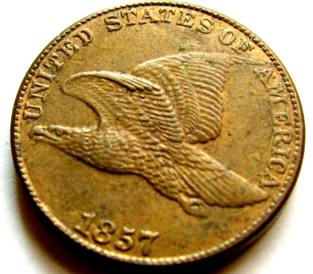 1857 FLYING EAGLE ONE CENT UNCIRCULATED/ VERY NICE