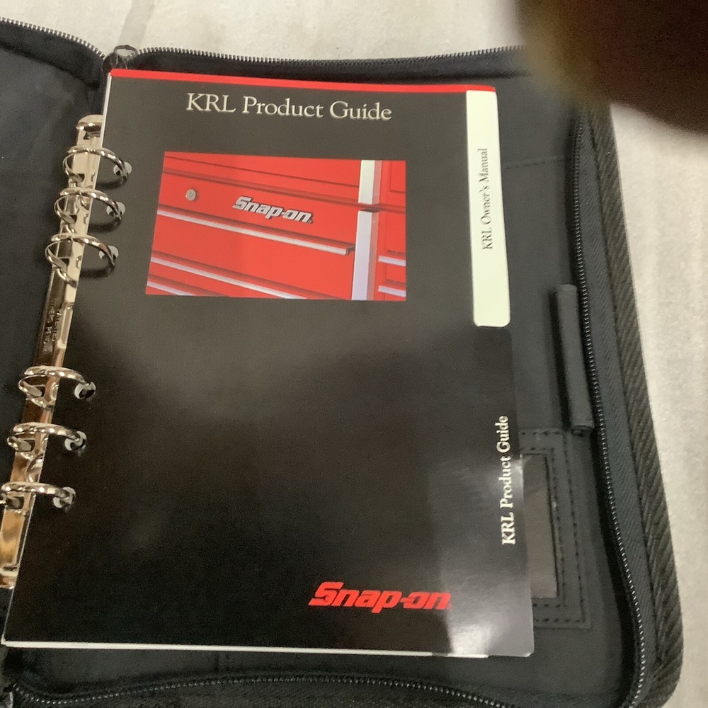 V. Snap On Owners Manual with Binder KRL Tool Box