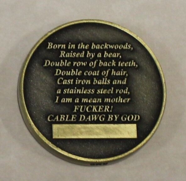 CABLE DAWG BY GOD Communications / Comm E&I Air Force Challenge Coin