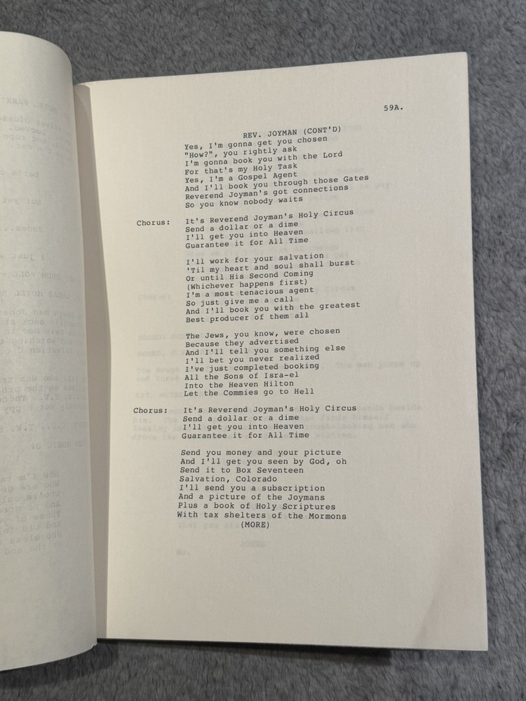 1987 "SOMETIMES JONES & THE ROAD " by Larry Hankin SCRIPT