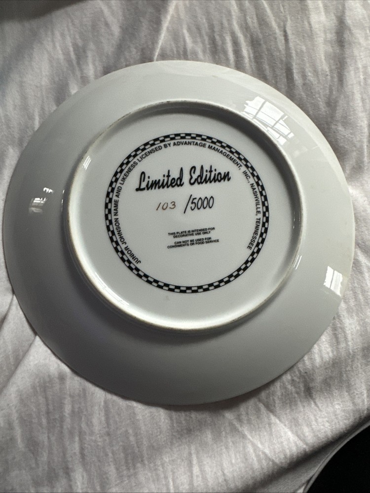 JUNIOR JOHNSON PLATE Numbered 103 Of 5000