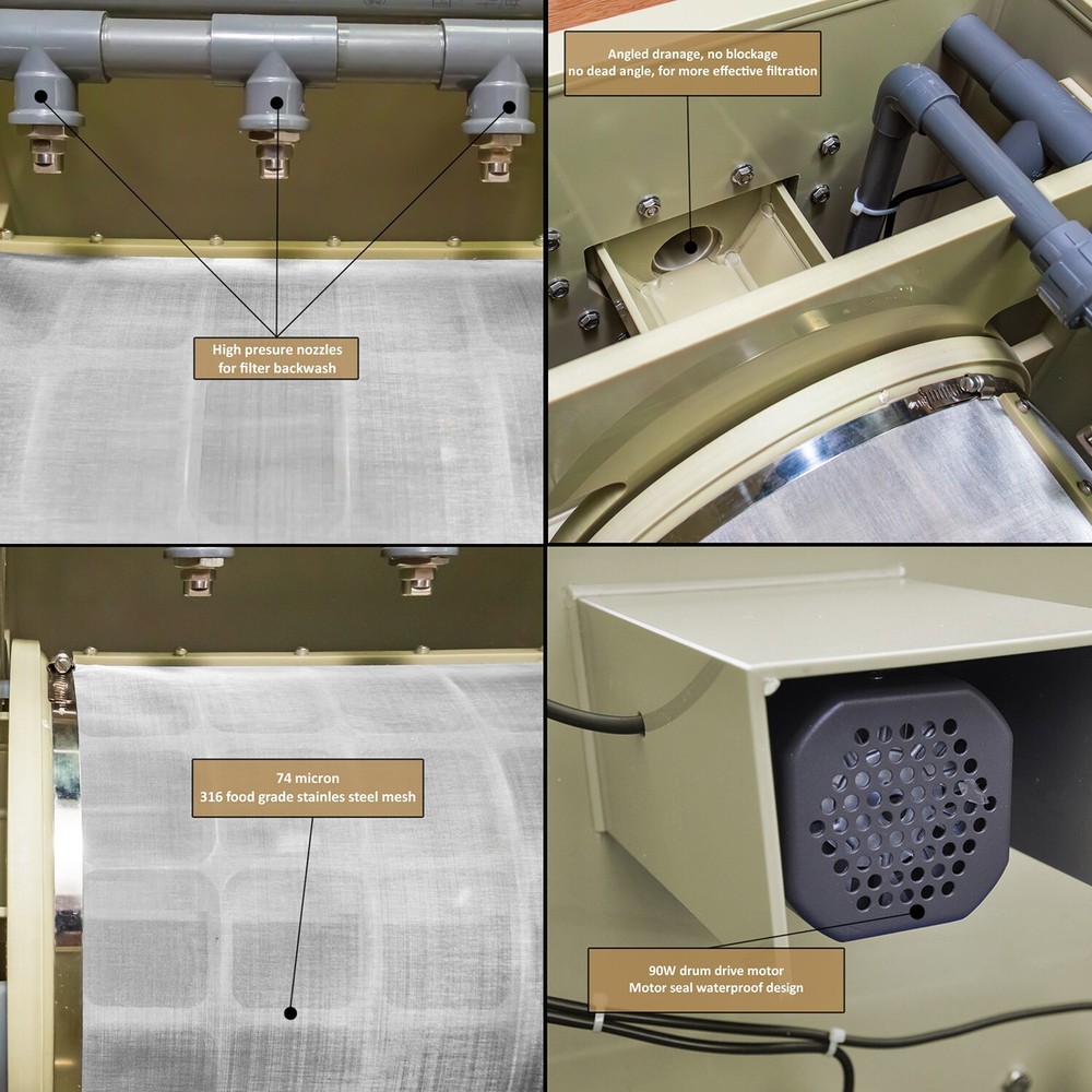 Koi Pond Drum Filtration System 30 Tons 8000 GPH