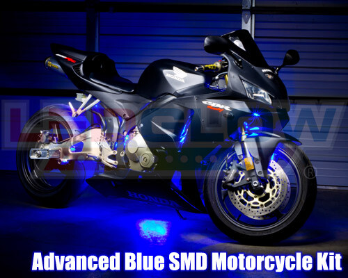 LEDGlow 6pc Advanced Blue LED Flexible Motorcycle Accent Neon Engine Light Kit