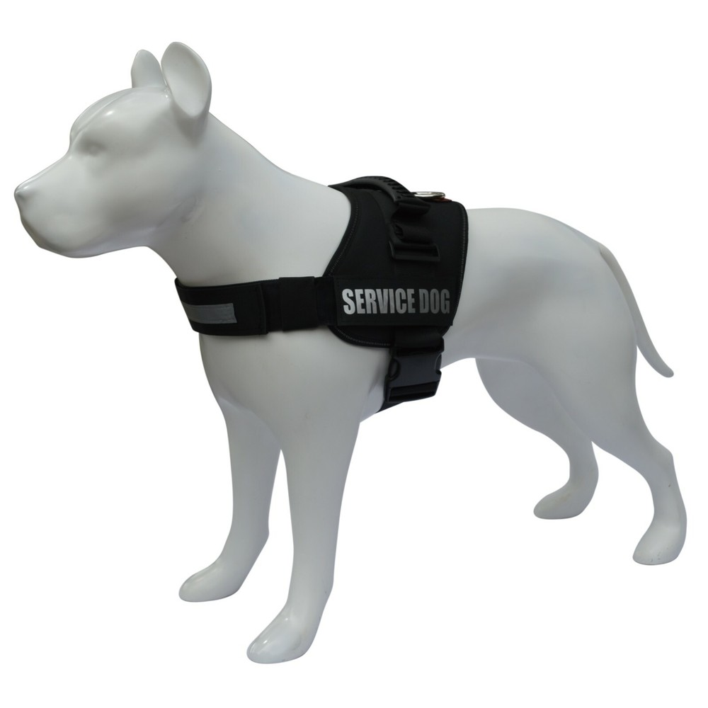 Reflective Service Dog Vest Harness – Adjustable- with Removable Patches