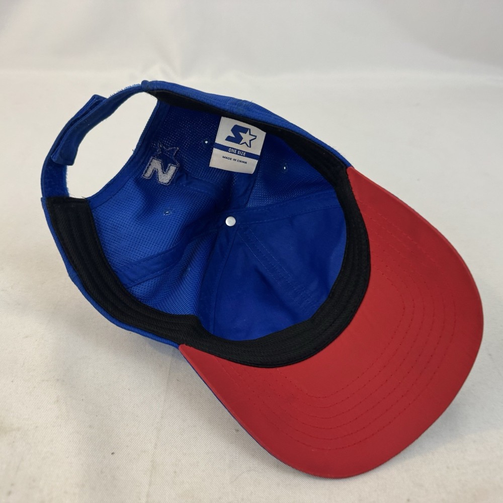 Starter Men Ball Cap Strap Back Hat Solid Blue Blank Adjustable Fast Ship